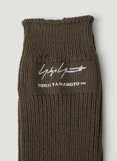 Yohji Yamamoto 로고 패치 밀리터리 양말 카키 yoy0148017