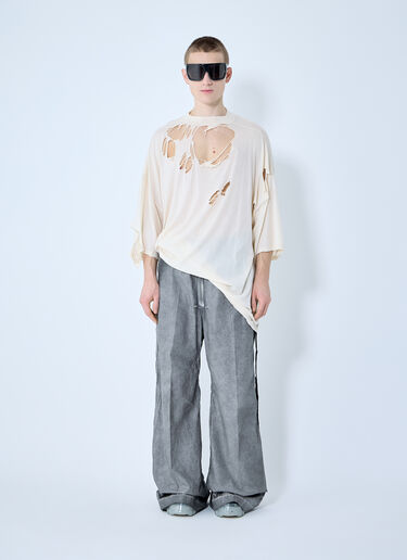 Rick Owens DRKSHDW ディストレスト トミー T Tシャツ  ベージュ drk0160015