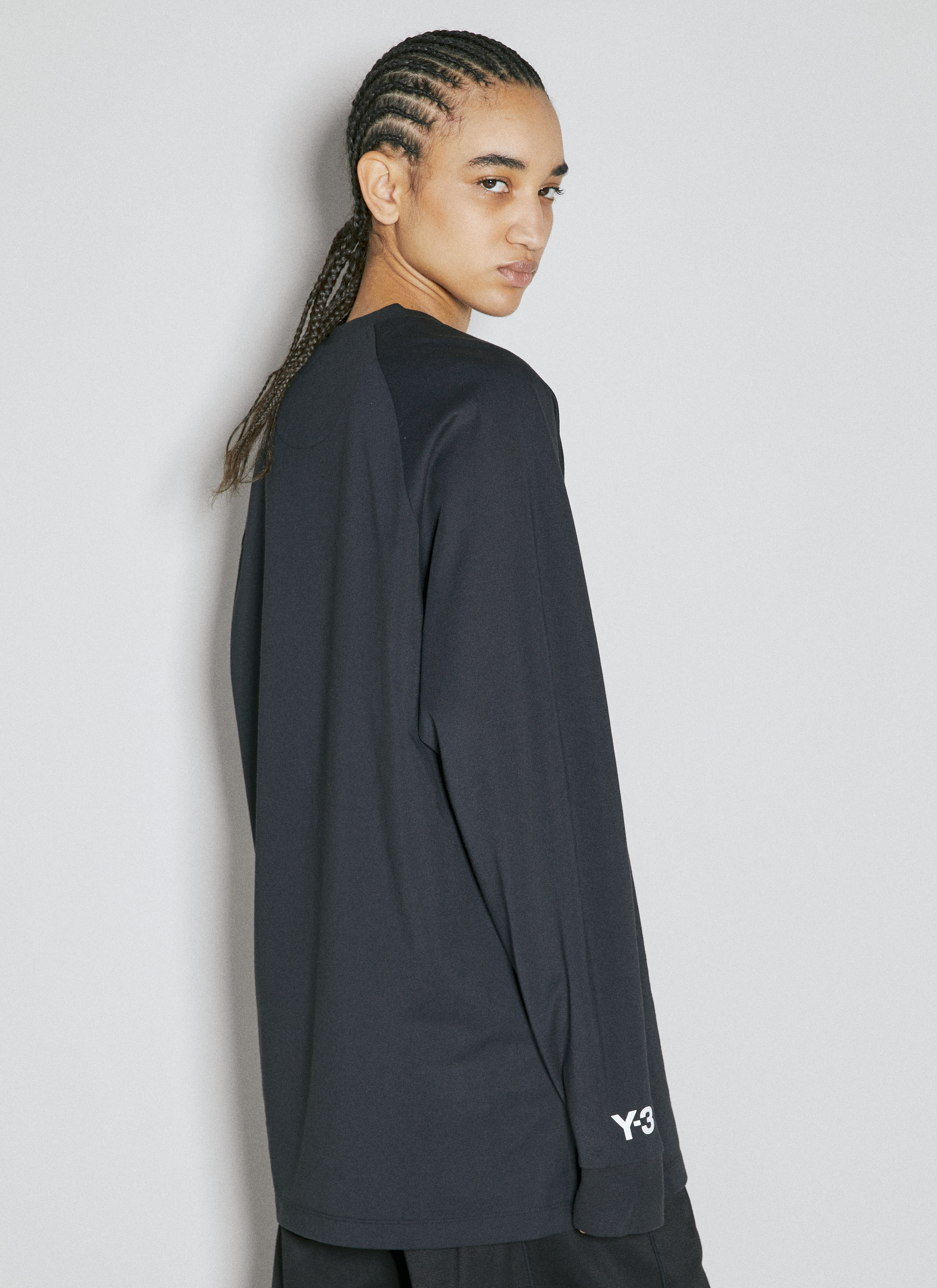 Y-3 3S ロングスリーブTシャツ ブラック yyy0156005