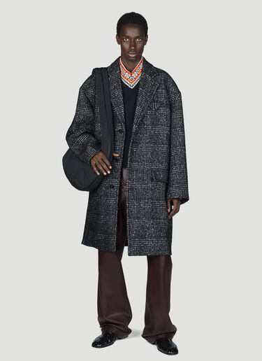 Bottega Veneta Wool Checked Coat Black bov0155010