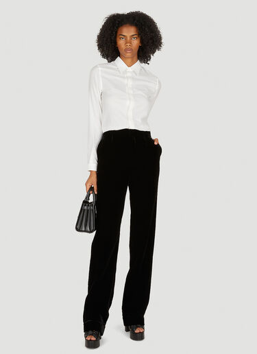 Saint Laurent Velvet Tailored Pants Black sla0249041