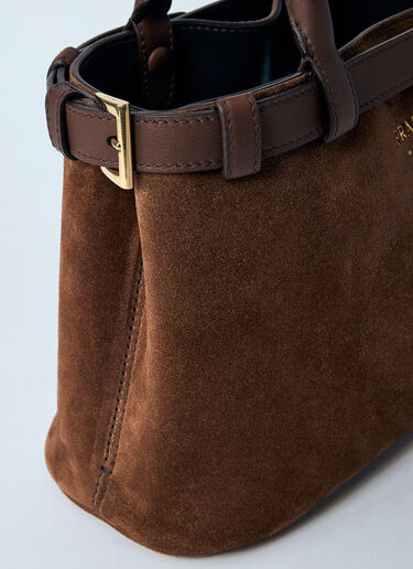Prada Mini Suede Belt Handbag Brown pra0258041