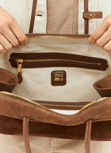 Miu Miu Beau Suede Handbag Brown miu0258026