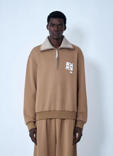 Logo Motif Zip-Up Sweatshirt Lacoste Logo Motif Zip-Up Sweatshirt Camel lac0162008