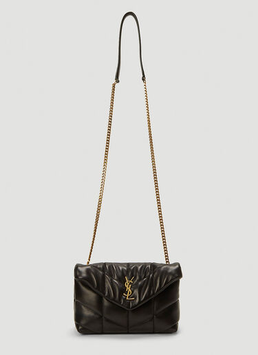 Saint Laurent Loulou Puffer Mini Shoulder Bag Black sla0243059