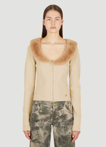 Blumarine 人造皮草饰边开衫 米色 blm0252006