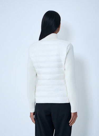 Moncler Quilted Zip-Up Jacket White mon0263046