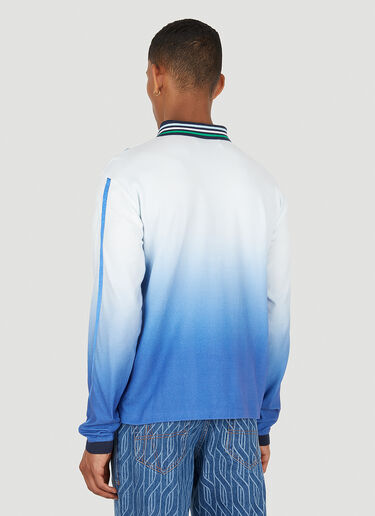 Ahluwalia Expression Long-Sleeved Polo Shirt Blue ahl0148007