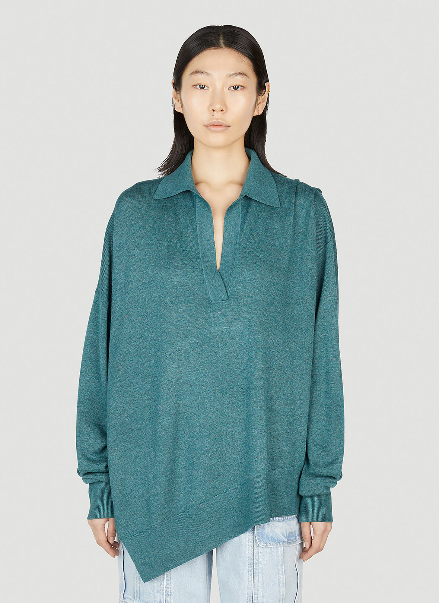 Isabel Marant Giliane Asymmetric Sweater In Green