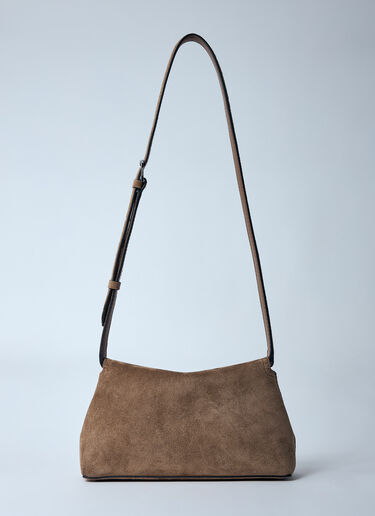 TOTEME T-Lock Suede Clutch Brown tot0260006