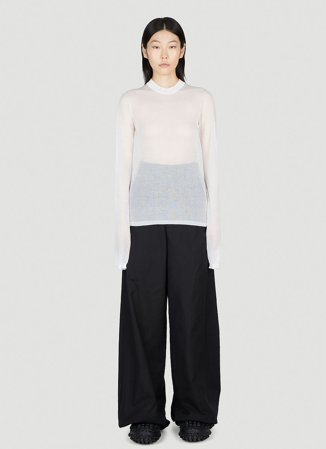 Ann Demeulemeester Betsy Cotton-blend Top In White