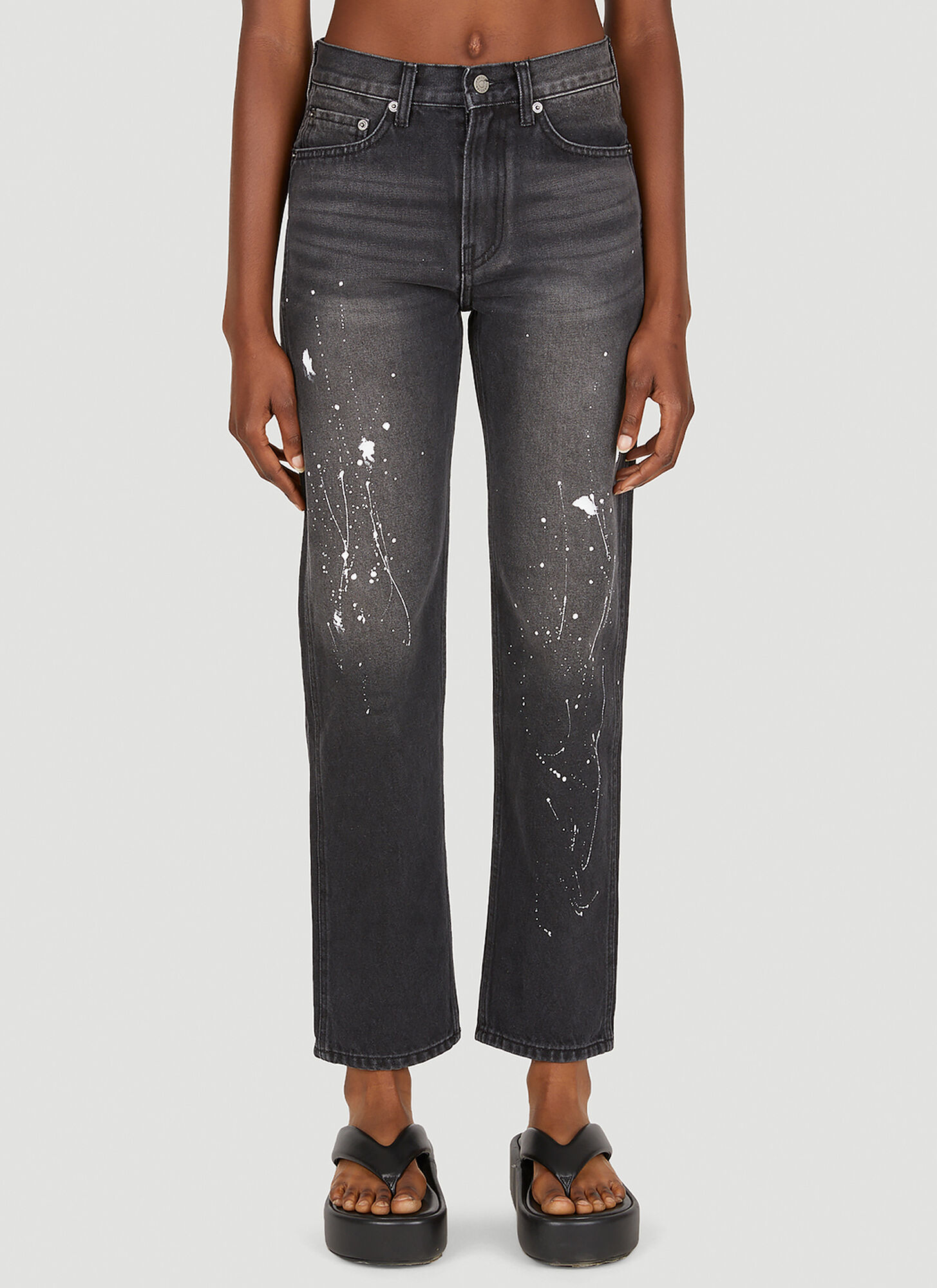Theopen Product Paint Drop Jeans Female Black