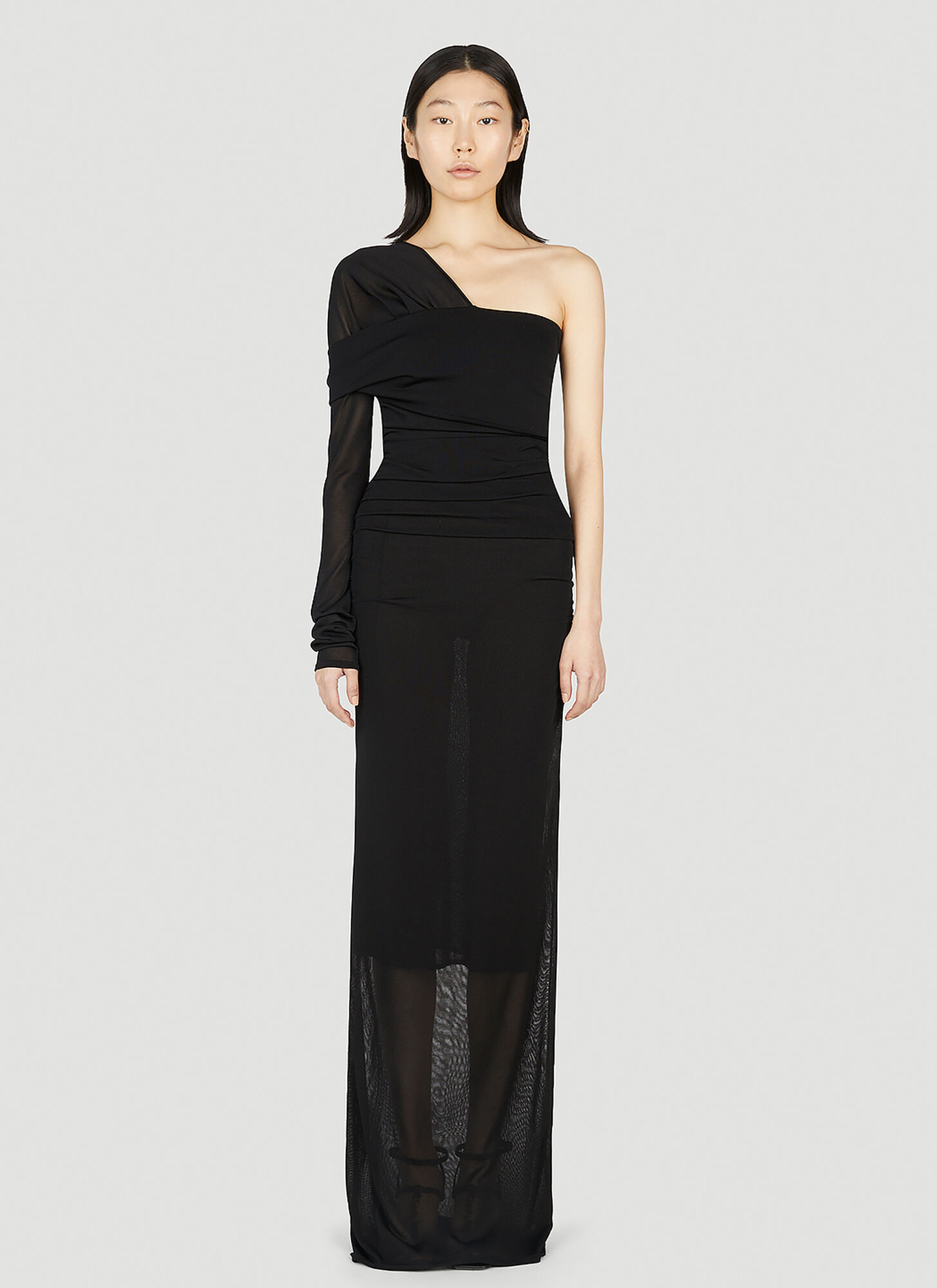 Saint Laurent Asymmetric Dress In Black