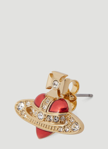 Vivienne Westwood New Diamante Heart Earrings Red vvw0254058