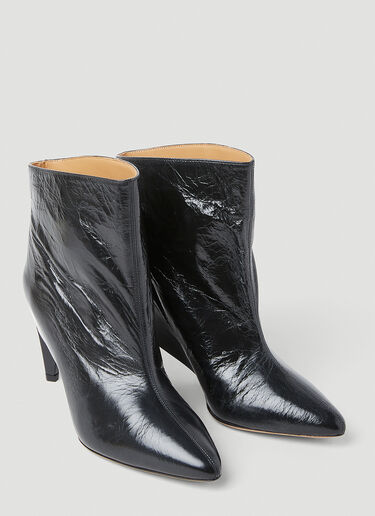 Isabel Marant Dylvee 褶皱皮革及踝靴 黑色 ibm0253015