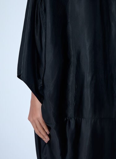Rick Owens Silk Draped Maxi Dress Black ric0263036