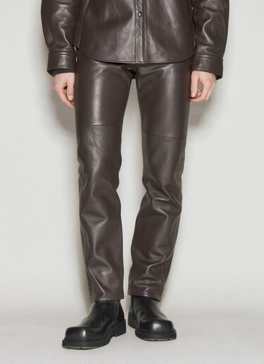 Honey Fucking Dijon x Acne Studios Leather Pants Brown hdj0154006