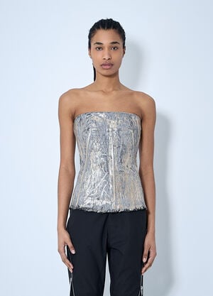 Rick Owens Denim Bustier Top Black ric0260007