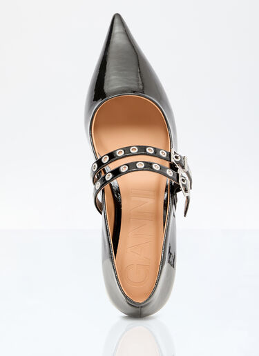 GANNI Eyelets Ballerina Flats Black gan0256037