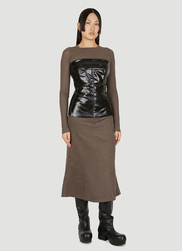 Rick Owens Denim Godet Skirt Brown ric0249010