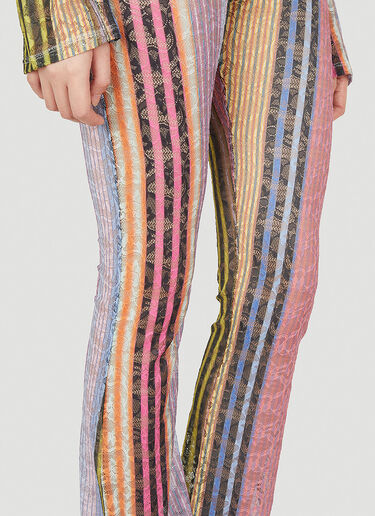 Rave Review Stripe Print Lace Pants Pink rav0248002