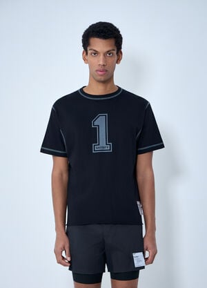 Satisfy Logo Motif Cotton Jersey T-Shirt Black sat0162014