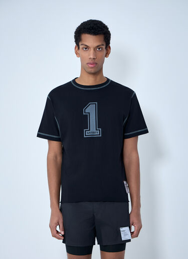 Satisfy Logo Motif Cotton Jersey T-Shirt Black sat0162014