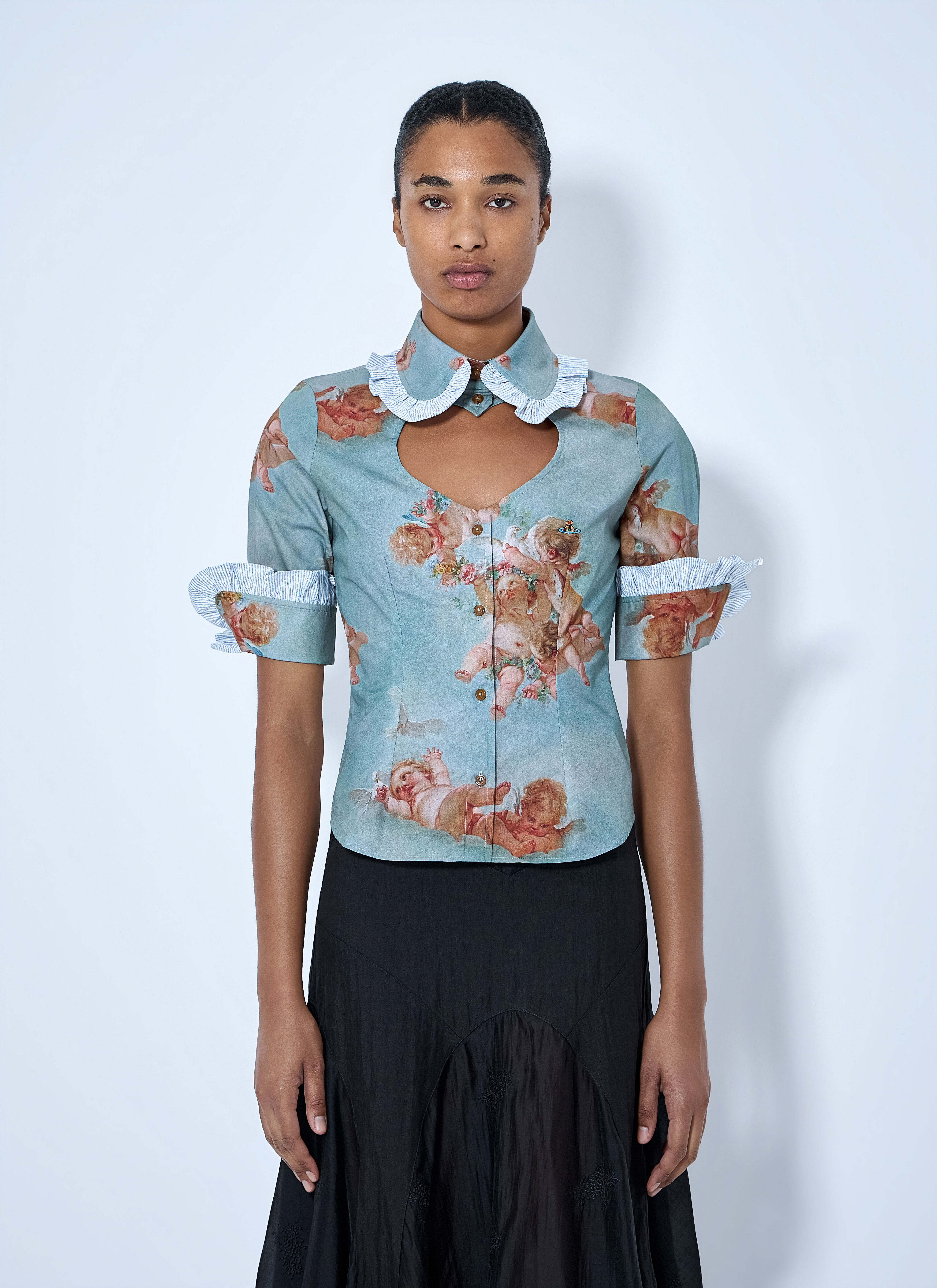 Vivienne Westwood Women's' Toulouse Frill Shirt in Light Blue | LN-CC®