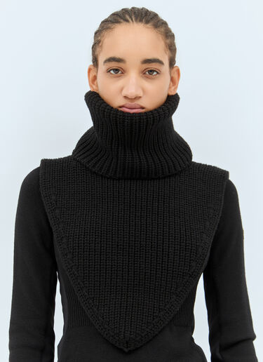 Moncler Grenoble Logo Patch Neckwarmer Black mog0258014