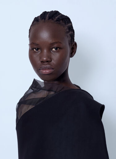Sportmax 시어 오버레이 드레스 검정 spx0266204