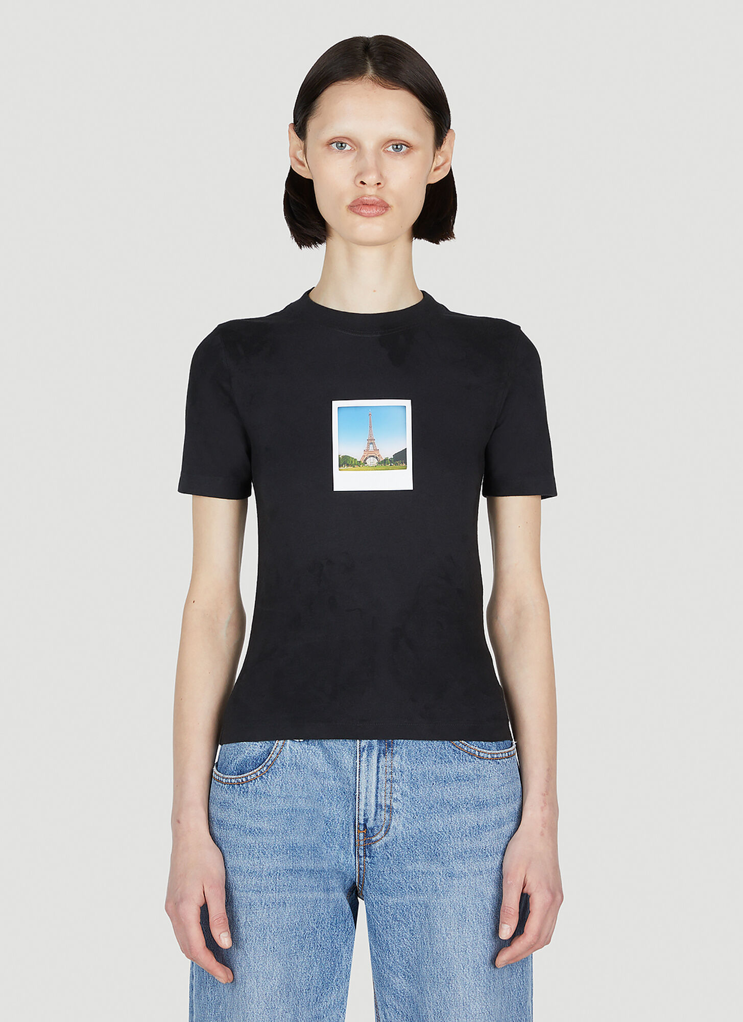 Shop Balenciaga Polaroid T-shirt In Black