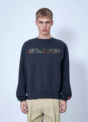 Human Made Embroidered Sweatshirt Navy hmd0166008