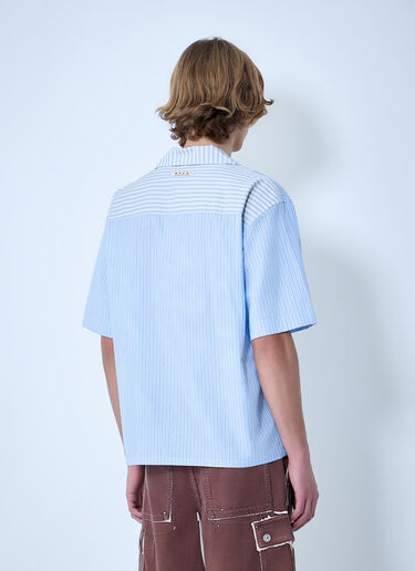 Marni Striped Cotton Poplin Shirt Blue mni0163004