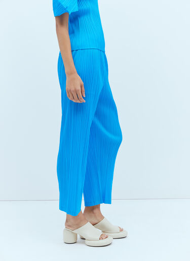 Pleats Please Issey Miyake Cropped Pleated Pants Blue plp0254002