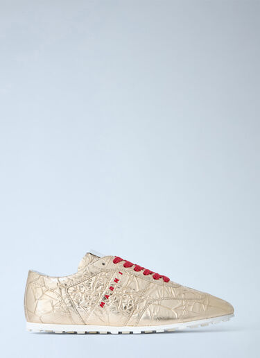 LN-CC® - Marni: Logo Sports Sneakers - Gold Marni Logo Sports Sneakers Gold mni0265020