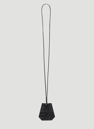 Maison Margiela Croc Embossed Leather Keyring Black mla0153035