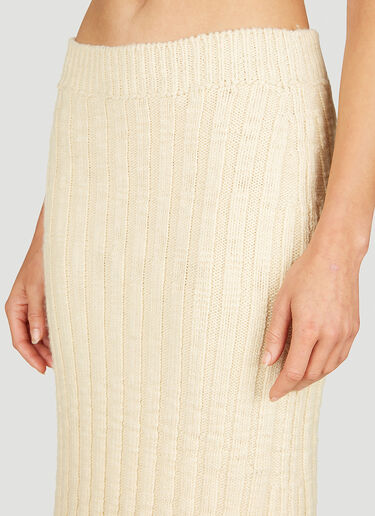 Jil Sander+ 羊毛罗纹中长半身裙 米色 jsp0253010