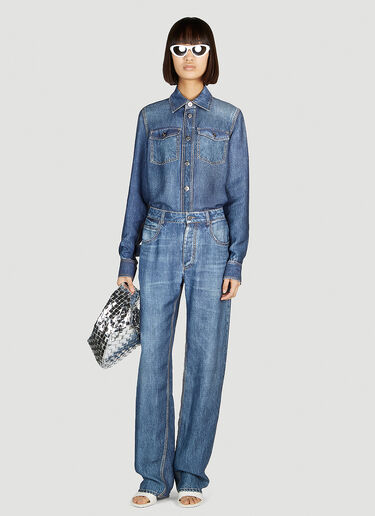 Printed Project Silk Pants Bottega Veneta Printed Project Silk Pants Blue bov0252060