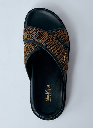 Max Mara Logo Plaque Slides Brown max0260016