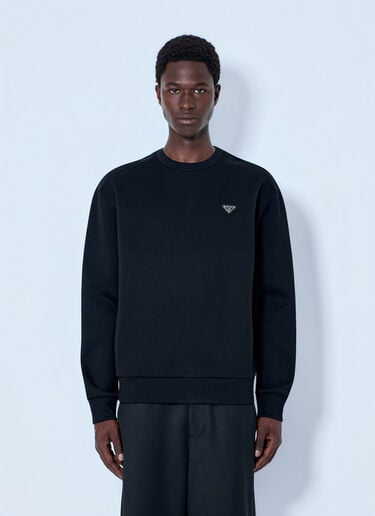 LN-CC® - Prada: Technical Cotton Sweatshirt - Black Prada Technical Cotton Sweatshirt Black pra0166006