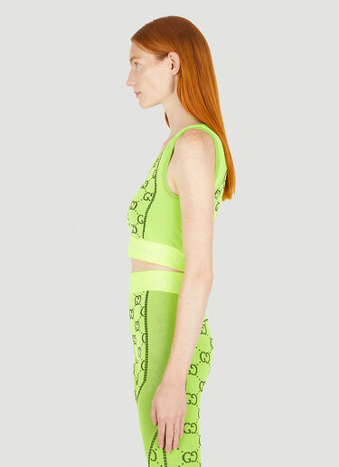 Logo Jacquard Crop Top Gucci Logo Jacquard Crop Top Green guc0250017