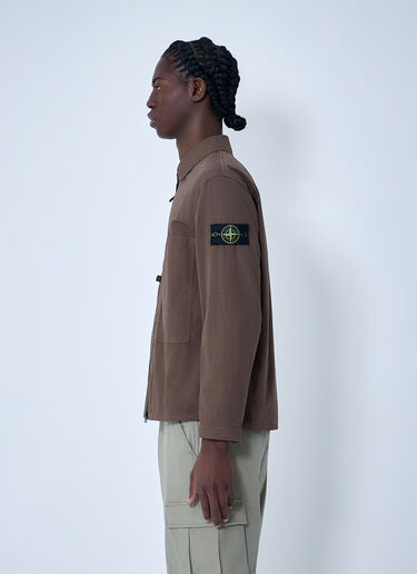 Logo Patch Jacket Stone Island Logo Patch Jacket Brown sto0164040