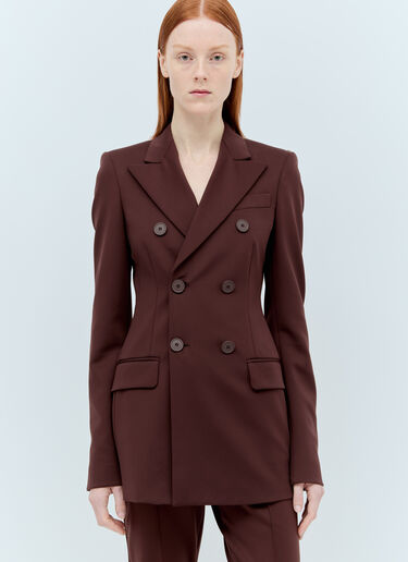 Sportmax Scuba-Look Jersey Blazer Brown spx0255002