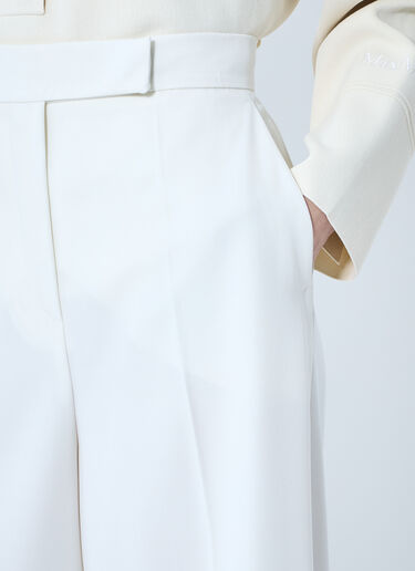 Max Mara Gabardine Wool Pants White max0259010