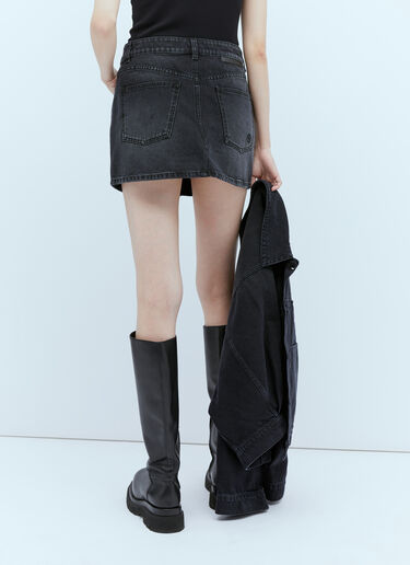 Stella McCartney Falabella Chain Denim Mini Skirt Grey stm0253007
