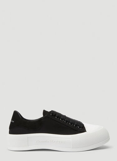 Deck Lace-Up Plimsoll Sneakers Alexander McQueen Deck Lace-Up Plimsoll Sneakers Black amq0244027