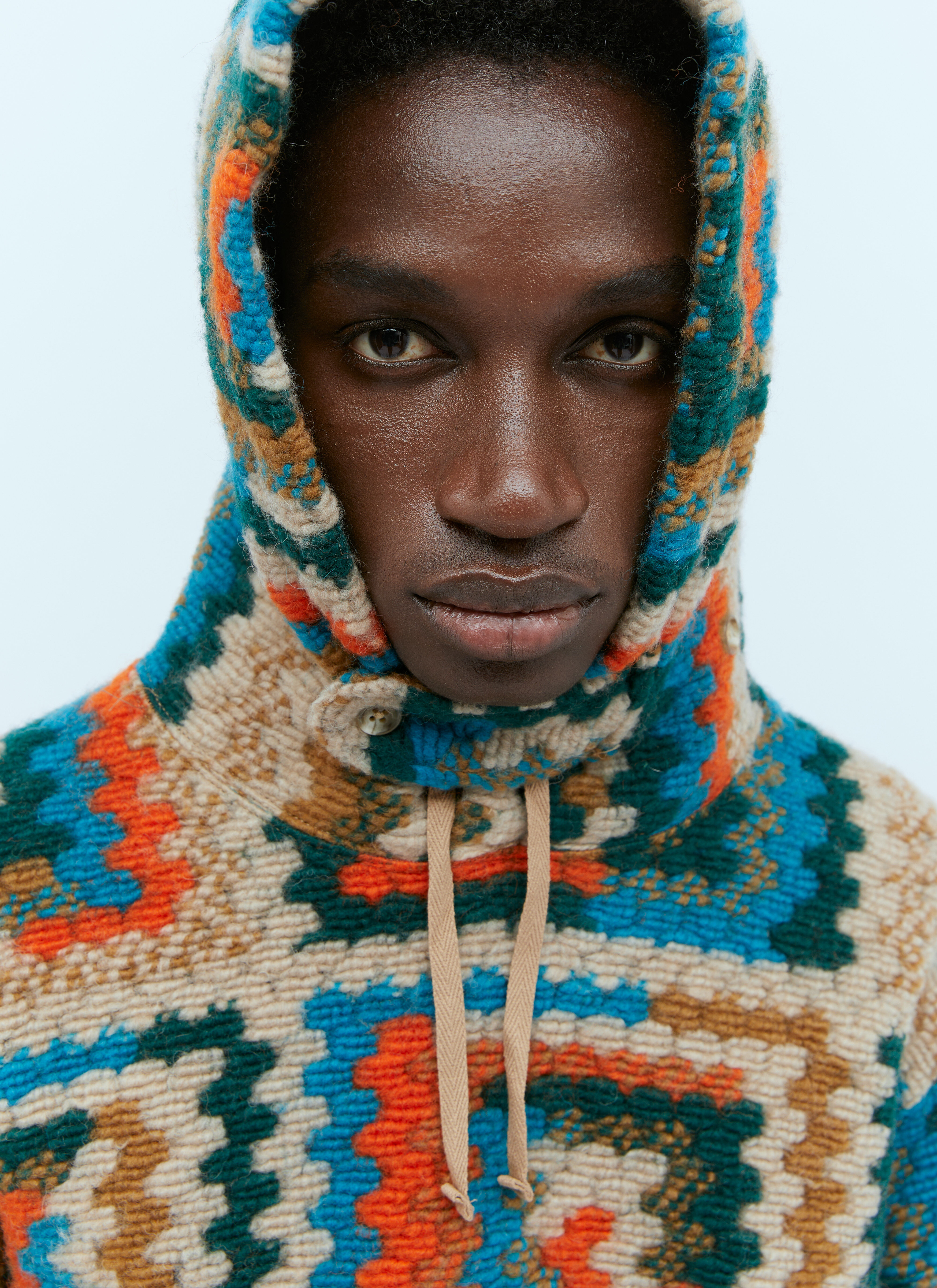 Engineered Garments Long Sleeve Hooded Sweatshirt in Multicolour