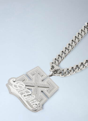 LN-CC® - Off-White: Bling Strass Arrow Chain - Grey Off-White Bling Strass Arrow Chain Grey ofw0164360