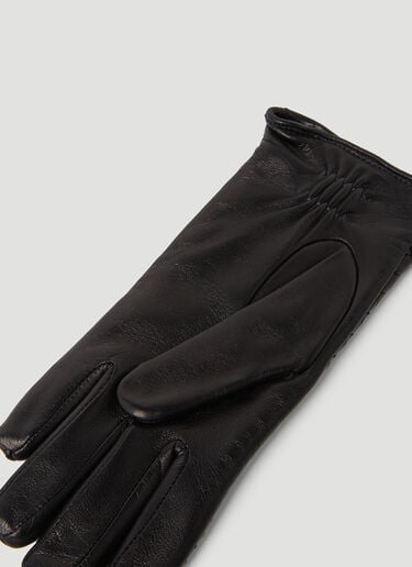 Bottega Veneta Intrecciato Leather Gloves Black bov0253071