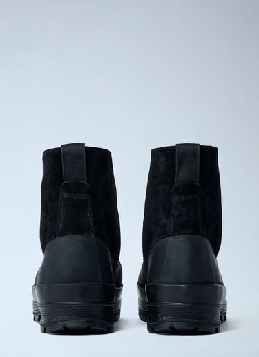 Suede Logo Patch Boots Stone Island Suede Logo Patch Boots Black sto0162060